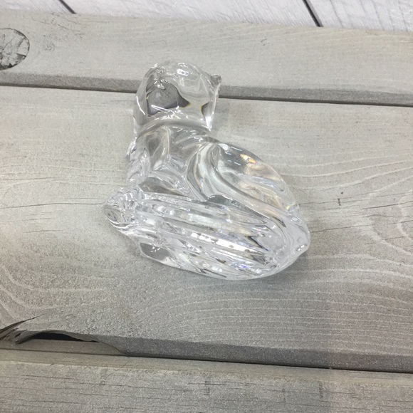 Vintage Atlantis Lead Crystal Cat Paperweight - Picture 3 of 6